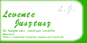 levente jusztusz business card